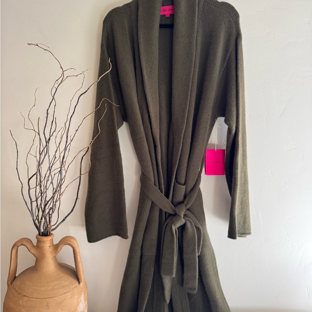 NWT The Elder Statesman Olive Super Soft Cashmere Robe